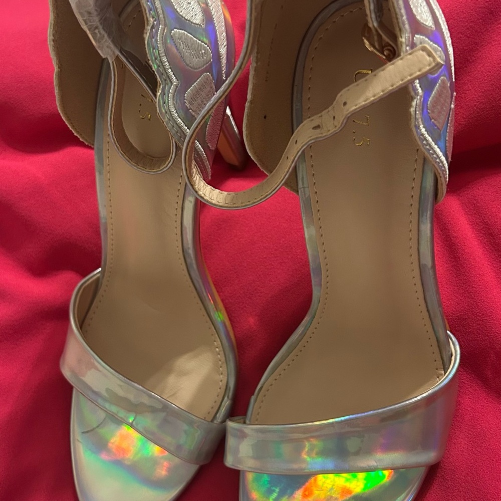Holographic Strappy Sandals